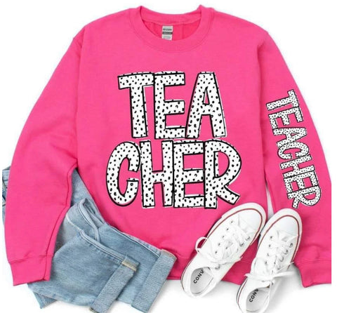 {Polka Dot Teacher} Sweatshirt