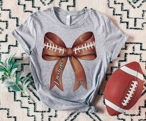 {Custom Football Bow} Graphic Tee