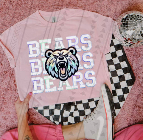 {Bears-Stacked Pastel} Graphic Tee