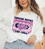 {Horror Movies & Chill} Graphic Sweatshirt