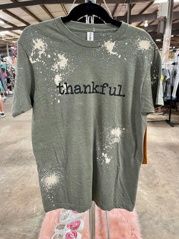 {Thankful-Olive Green} Graphic Tee