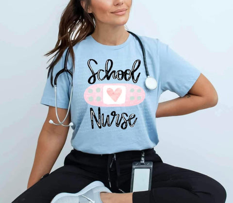 {School Nurse w/ Band Aid} Graphic Tee