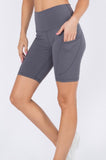 {Charcoal Biker Shorts} Side Pockets